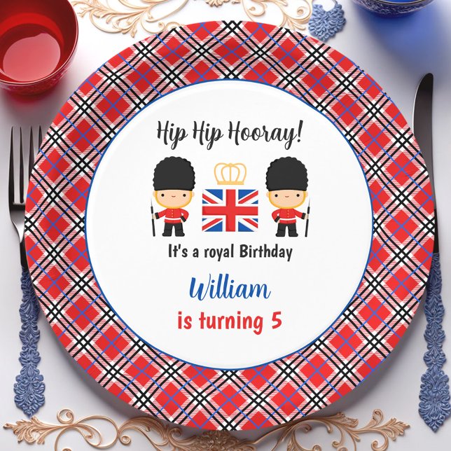 Royal London Guards British Tartan Boy Birthday Paper Plate (Royal London Guards British Tartan Boy Birthday Paper Plates)