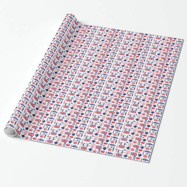Royal London Landmarks Wrapping Paper (Unrolled)