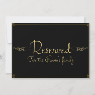 Royal luxury "Reserved" Wedding Sign Card