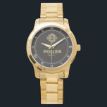 Royal Luxury Style Timeless Elegant Minimalist  Watch<br><div class="desc">Royal Luxury Style Gold Monogram Couple Names Watch Indulge in timeless elegance with this Royal Luxury Gold Monogram Watch, designed for couples who appreciate sophisticated style and personalized details. Featuring a luxurious gold-tone finish, this watch is customizable with your names or initials, making it the perfect sentimental keepsake for weddings,...</div>
