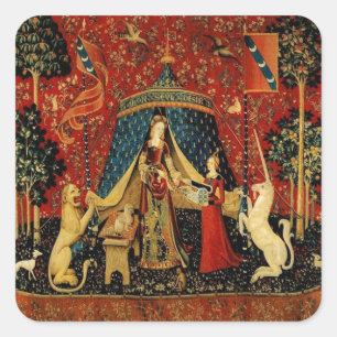 Royal Maiden and Unicorn Square Sticker