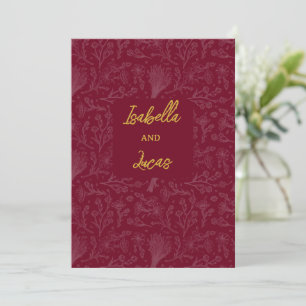 Royal Maroon Customisable envelop Invitation