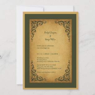 Royal Mediaeval Vintage Scroll Wedding Invitation