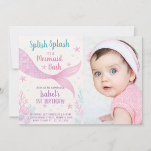Royal Mermaid Princess Birthday Invitation