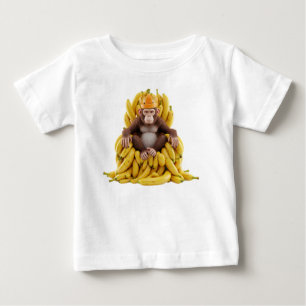 Royal Monkey: Chimpanzee King on a Throne of Fresh Baby T-Shirt