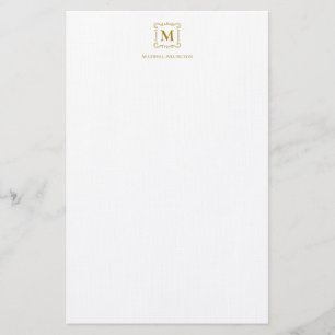 Royal Monogram Crest Luxury Gold Personalised Stationery