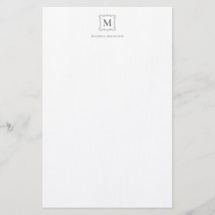 Royal Monogram Crest Smokey Grey Personalised Stationery