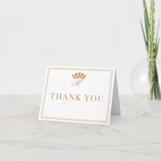 Royal Monogram Customisable Thank You Card (Front)