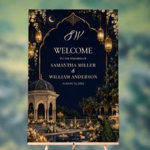 Royal Mughal Wedding Welcome Acrylic Sign