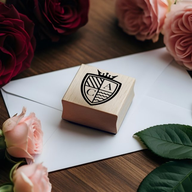 Royal Muse Mediaeval Crown Monogram Crest Wedding Rubber Stamp (Royal Muse Medieval Crown Monogram Crest Wedding Rubber Stamp)