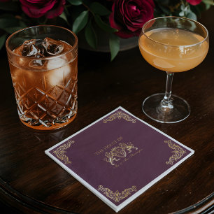 Royal Muse Mediaeval Fantasy Monogram Lion Emblem Napkin