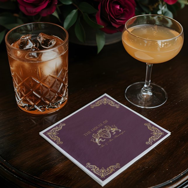 Royal Muse Mediaeval Fantasy Monogram Lion Emblem Napkin (Royal Muse Medieval Fantasy Monogram Lion Emblem Napkins)