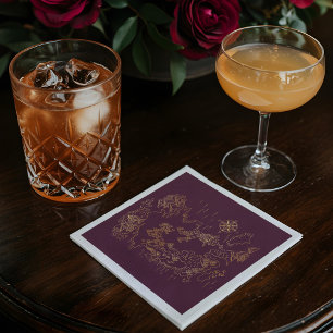 Royal Muse Mediaeval Fantasy Old World Map Wedding Napkin