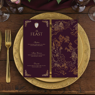 Royal Muse Mediaeval Fantasy Shield Ornate Wedding Menu