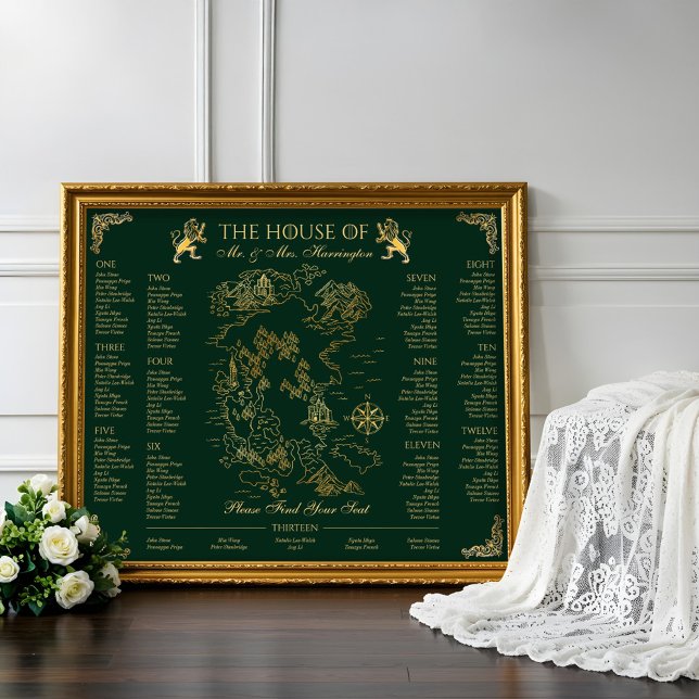 Royal Muse Mediaeval Fantasy Wedding Map 13 Seatin Poster (Royal Muse Medieval Fantasy Wedding Map 13 Seating Poster)