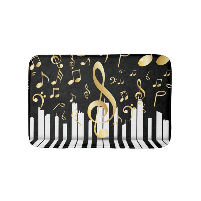 Royal Music Note Luxury piano keys Bath Mat (Front)