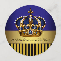 Royal Navy Blue Black Gold Prince Baby Boy Shower