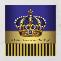 Royal Navy Blue Black Gold Prince Baby Boy Shower