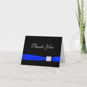 Royal Navy Blue Black Thank You Cards