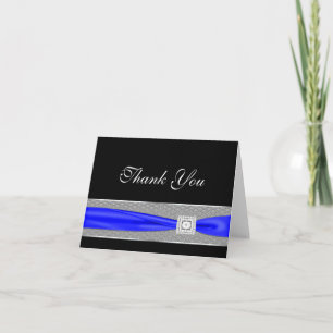 Royal Navy Blue Black Thank You Cards