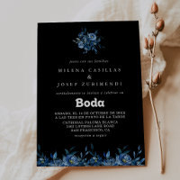 Royal Navy Blue Floral Spanish Wedding