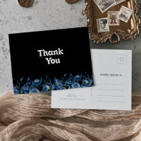 Royal Navy Blue Floral Thank You