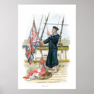 Royal Navy Sailor Signalling Poster