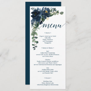Royal Navy Wedding Menu Cards Table Decor