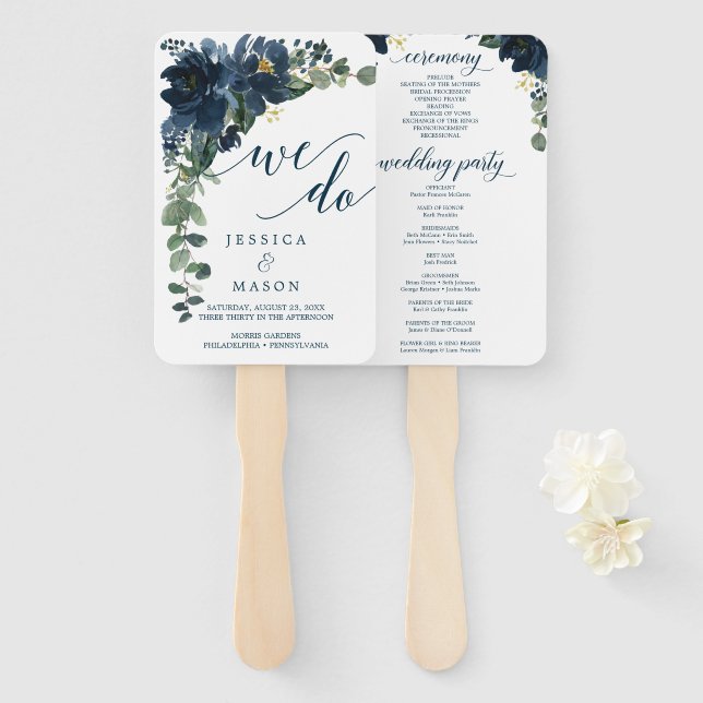 Royal Navy Wedding Program Fan (Front and Back)