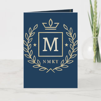"Royal NMKY Emblem – Monogram M Crest Design" Card