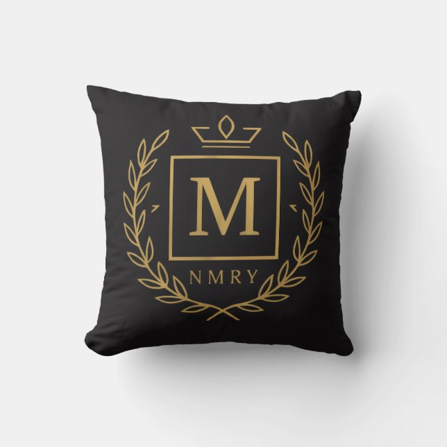 "Royal NMKY Emblem – Monogram M Crest Design" Cushion (Front)