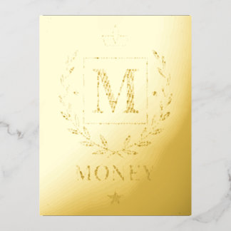 "Royal NMKY Emblem – Monogram M Crest Design" Foil Holiday Postcard