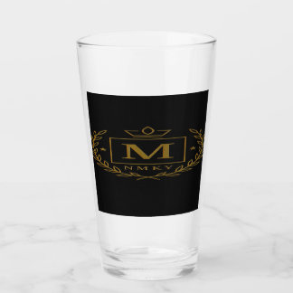 "Royal NMKY Emblem – Monogram M Crest Design" Glass
