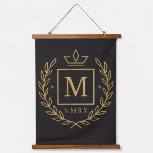 "Royal NMKY Emblem – Monogram M Crest Design" Hanging Tapestry