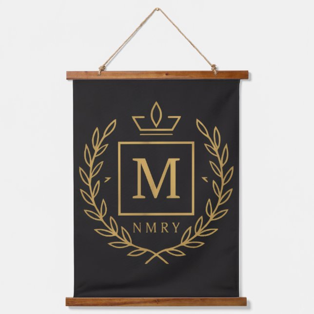 "Royal NMKY Emblem – Monogram M Crest Design" Hanging Tapestry (Front)
