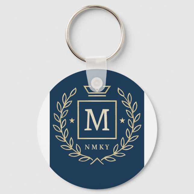 "Royal NMKY Emblem – Monogram M Crest Design" Key Ring (Front)