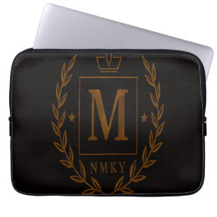 "Royal NMKY Emblem – Monogram M Crest Design" Laptop Sleeve