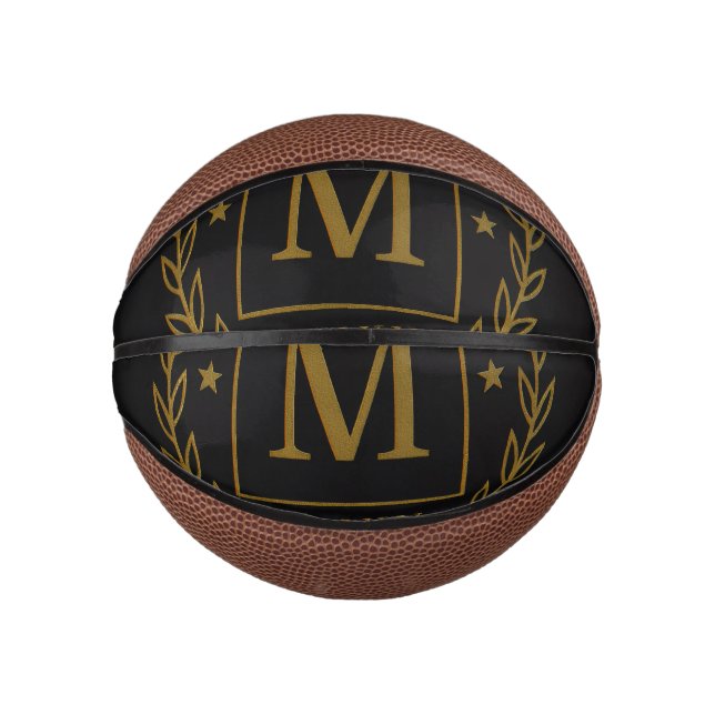 "Royal NMKY Emblem – Monogram M Crest Design" Mini Basketball (Front)