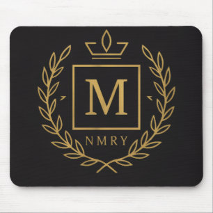"Royal NMKY Emblem – Monogram M Crest Design" Mouse Pad
