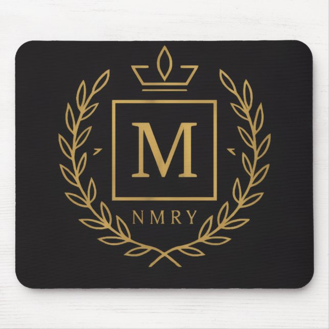 "Royal NMKY Emblem – Monogram M Crest Design" Mouse Pad (Front)