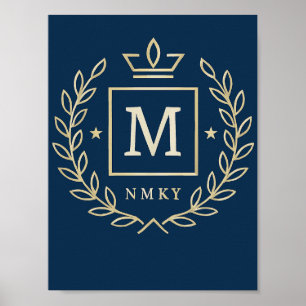 "Royal NMKY Emblem – Monogram M Crest Design" Poster