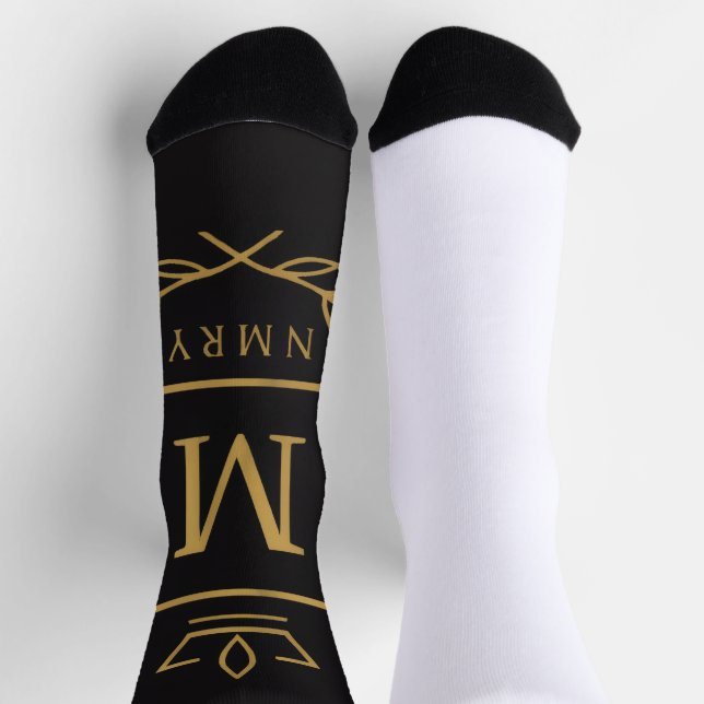"Royal NMKY Emblem – Monogram M Crest Design" Socks (Top)