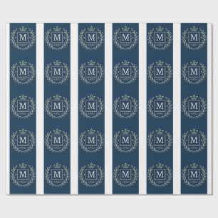 "Royal NMKY Emblem – Monogram M Crest Design" Wrapping Paper