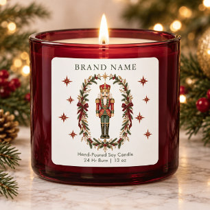 Royal Nutcracker and Christmas Wreath Candle Label