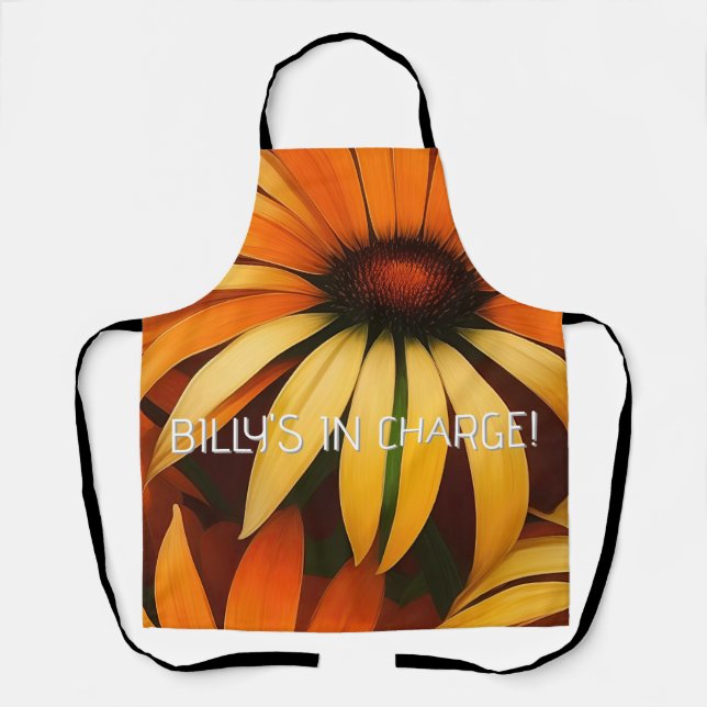 Royal Orange Coneflowers Apron (Front)