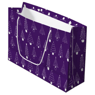 Royal Orchid Purple Christmas Winter Wonderland Large Gift Bag