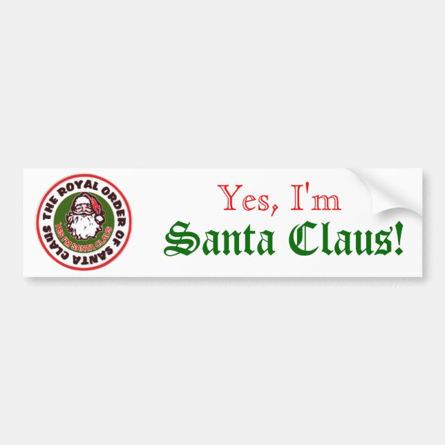 Royal Order of Santa Claus - Customised Bumper Sticker (Front)