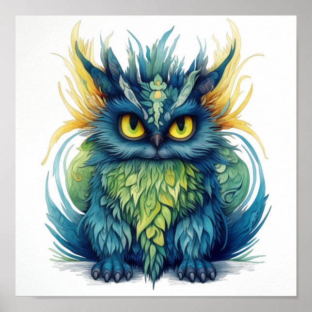 Royal Owl Fantasy Creature Poster (Front)