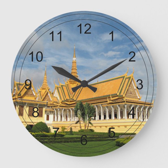 Royal Palace, Phnom Penh, Cambodia - VIRGINIA5050 Large Clock (Front)