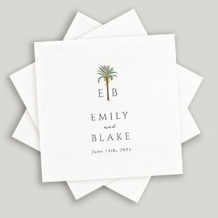 Royal Palm Tropical Classic Monogram Wedding Napkin